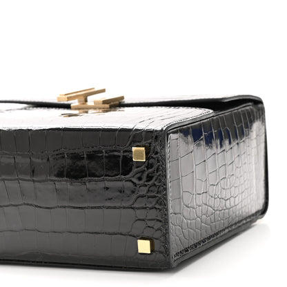 Hermes Shiny Alligator Cinhetic Boxy Top Handle Bag Black 11 of 11