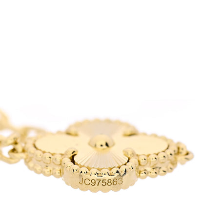 Van Cleef & Arpels 18K Yellow Gold 10 Motifs Guilloche Vintage Alhambra Necklace 6 of 7