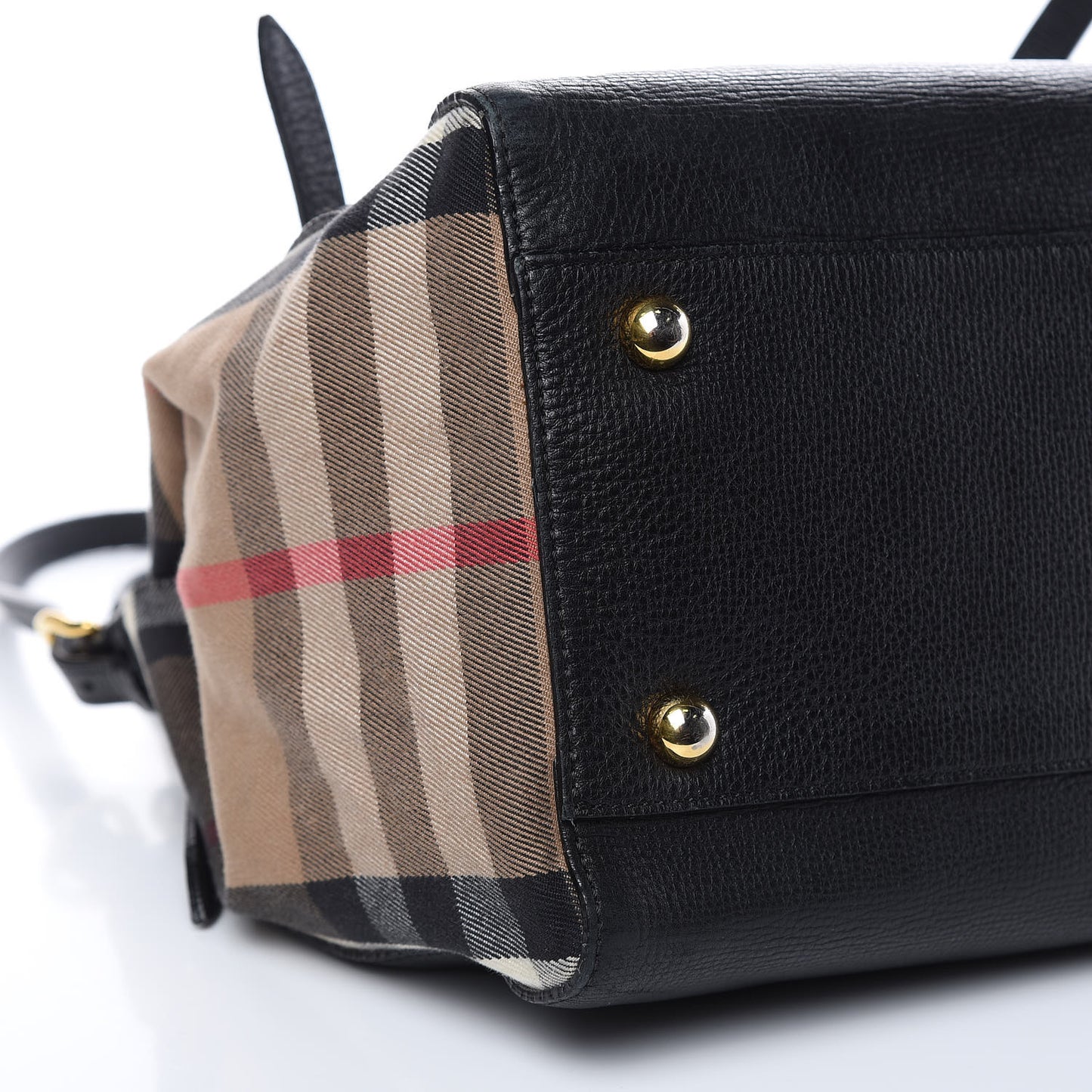 Grainy Calfskin House Check Small Canterbury Black