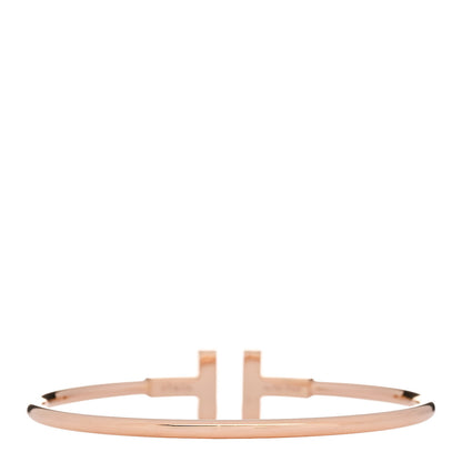 Tiffany 18K Rose Gold Diamond Mother of Pearl T Wire Bracelet 2 of 4