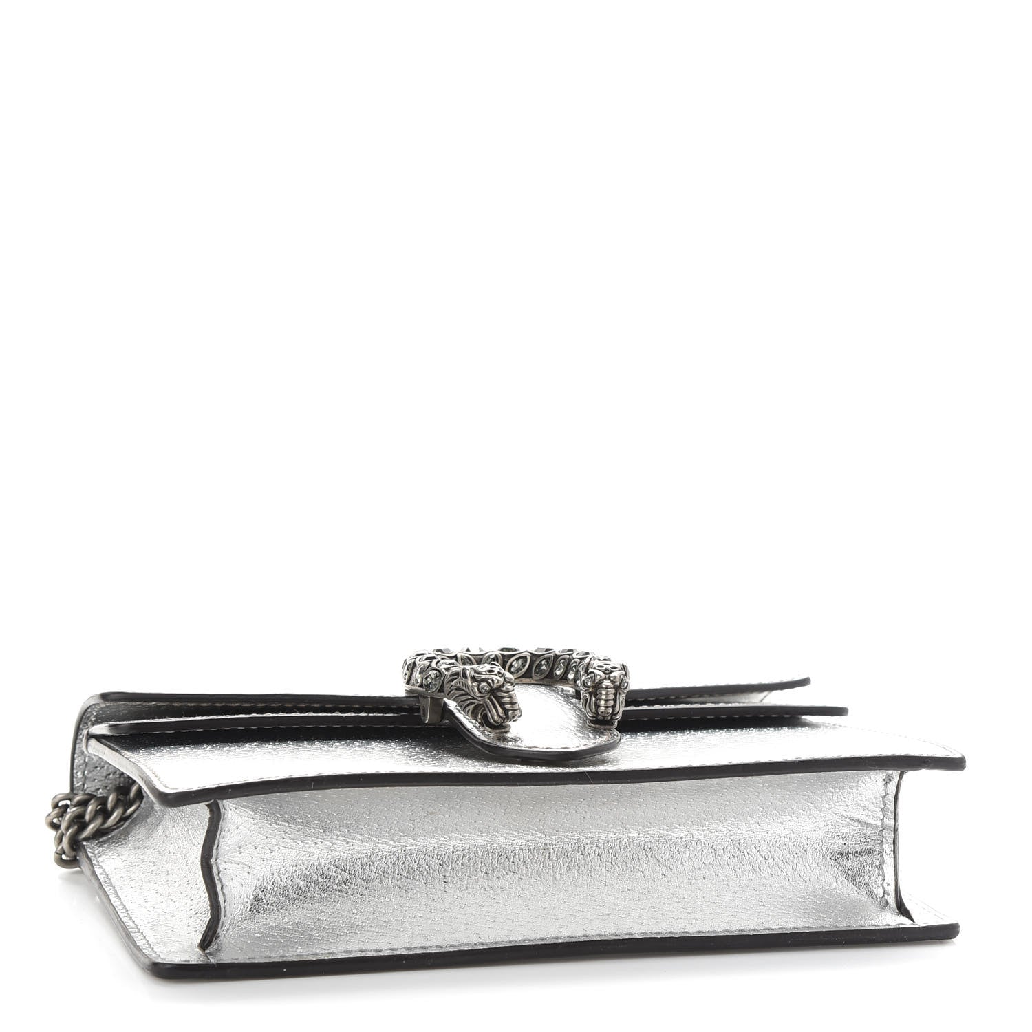Gucci Metallic Calfskin Super Mini Dionysus Shoulder Bag Silver 4 of 9