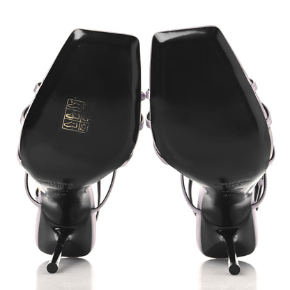 Saint Laurent Crepe Satin Baliqua 105 Ankle Strap Sandals 37.5 Poly Grey 6 of 11