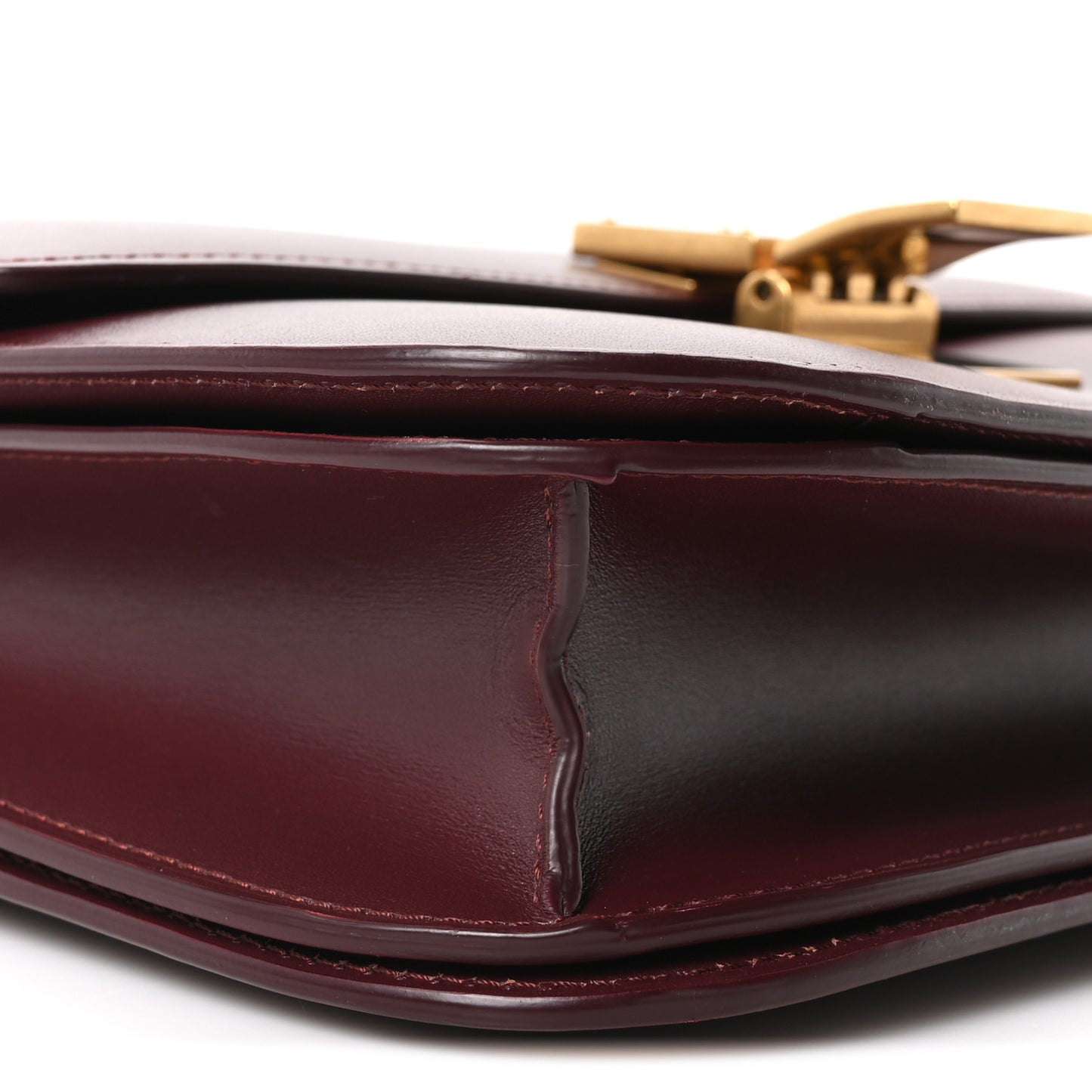 Box Calfskin Medium Classic Box Flap Bag Burgundy