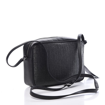 Saint Laurent Raffia Canvas Monogram Lou Camera Bag Black 3 of 9