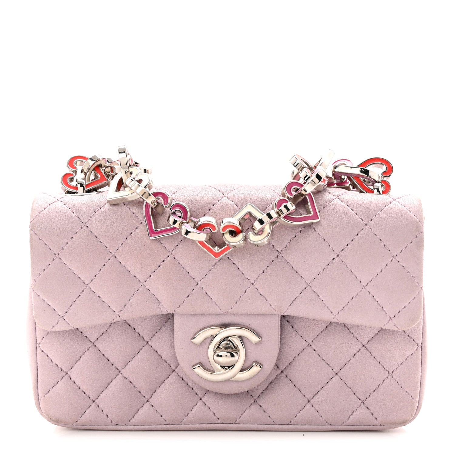 Chanel Lambskin Quilted Extra Mini Valentine Flap Lilac 1 of 10