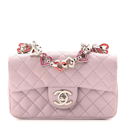 Chanel Lambskin Quilted Extra Mini Valentine Flap Lilac 1 of 10