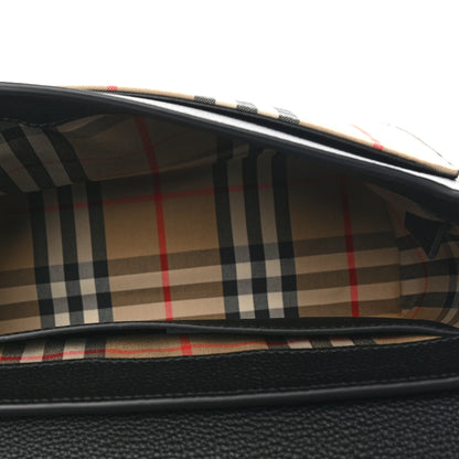 Burberry Grainy Calfskin Vintage Check Note Crossbody Bag Black 5 of 9
