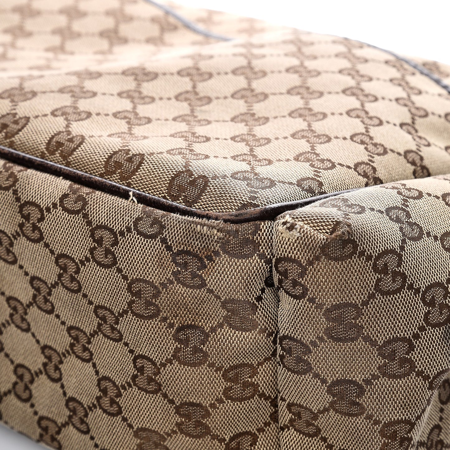 Monogram Natural Pigskin Large Diaper Bag Beige Ebony Cocoa Dark Chocolate
