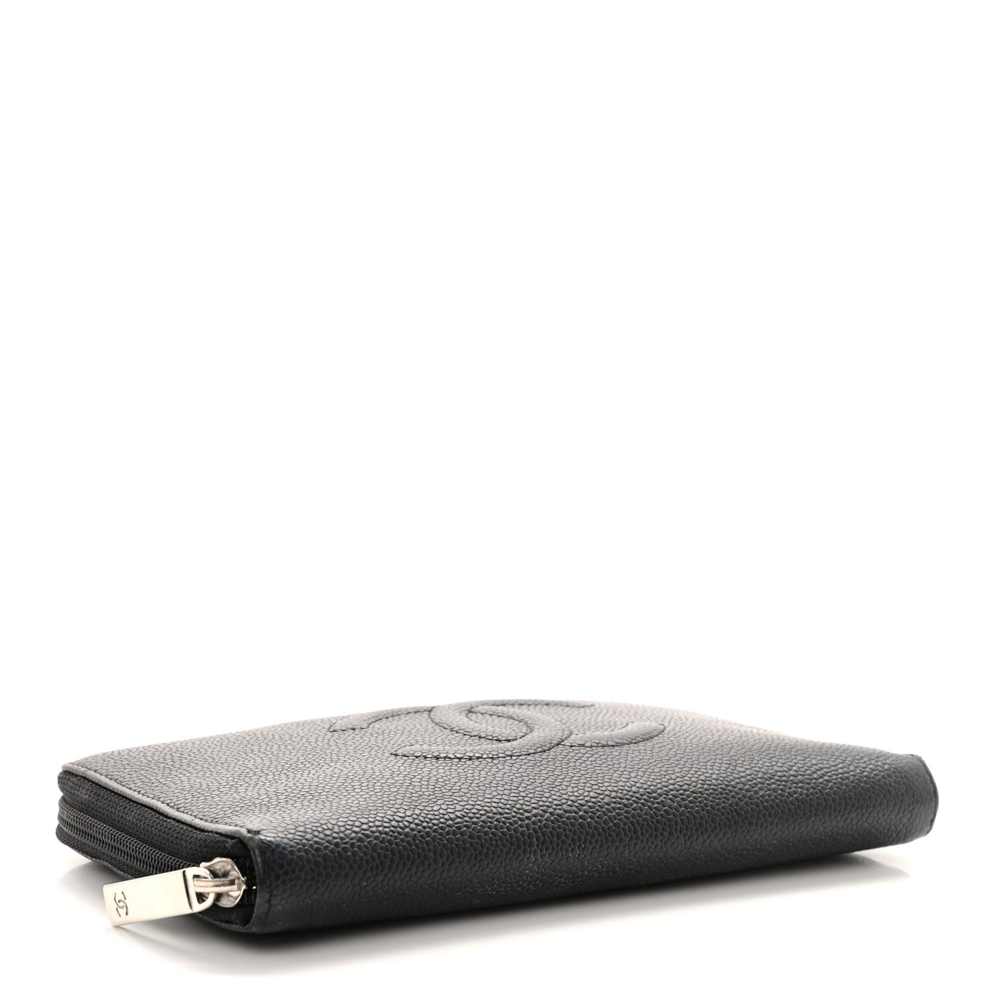 Caviar Large Timeless CC Zip Around Organizer Wallet Black