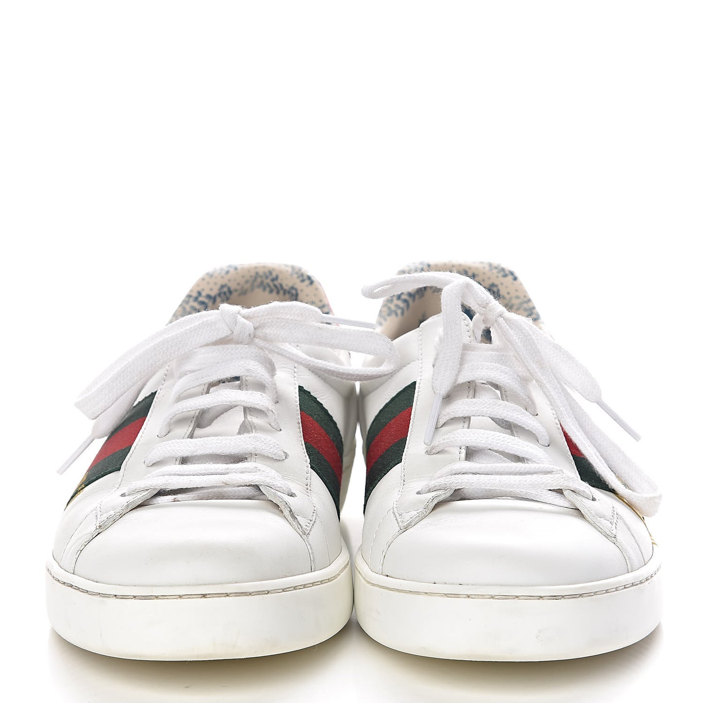 X SEGA Calfskin Web Guccy Mens Ace Sneakers 9 White