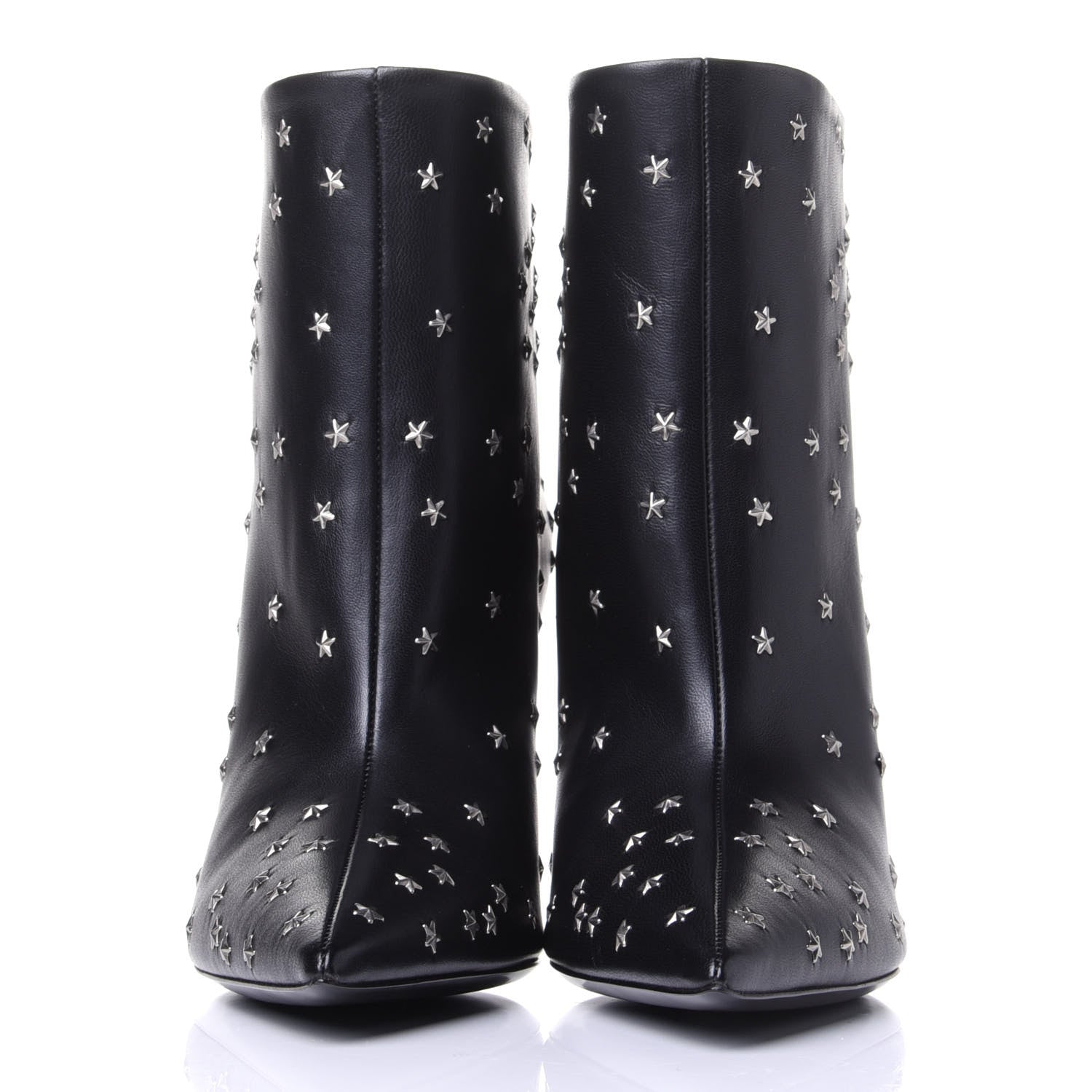 Saint Laurent Calfskin Star Studded Ankle Booties 38 Black 2 of 11