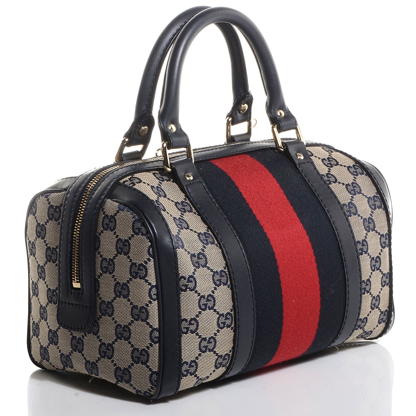 Monogram Vintage Web Small Boston Navy