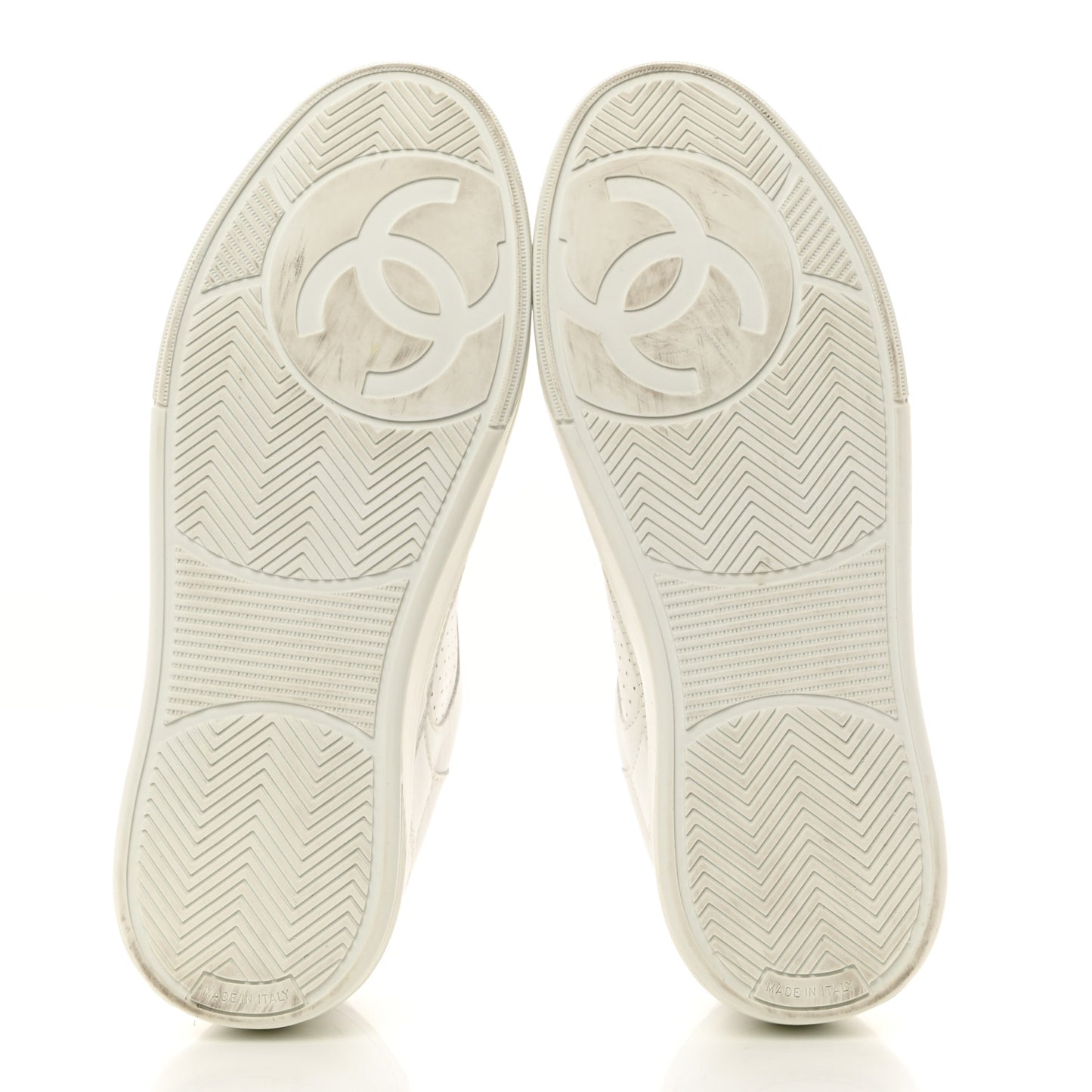 Calfskin CC Womens Sneakers 36 White