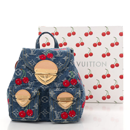 Louis Vuitton LV X TM Monogram Denim Cerises Venice Backpack Blue 10 of 10
