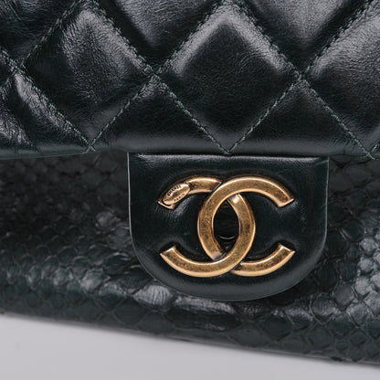 Chanel Calfskin Python Large Urban Mix Flap Dark Green 9 of 12