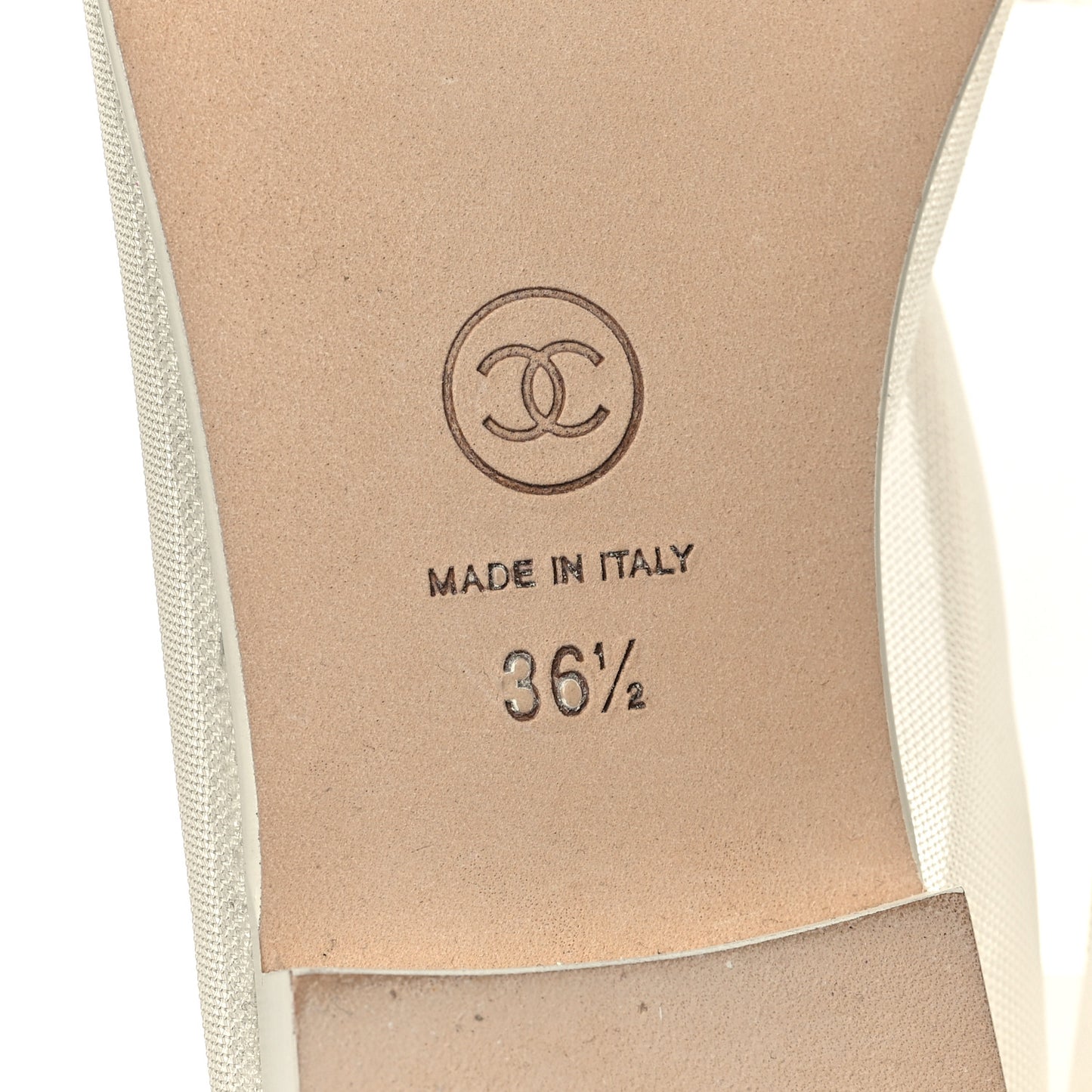 Mesh Grosgrain Cap Toe Ballerina Flats 36.5 Ivory