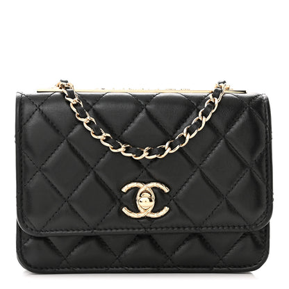 Chanel Lambskin Quilted Mini Trendy CC Wallet On Chain WOC Black 1 of 12