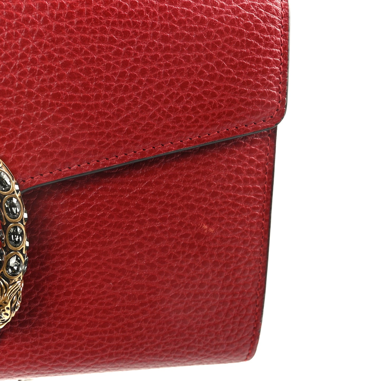 Calfskin Mini Dionysus Chain Wallet Hibiscus Red