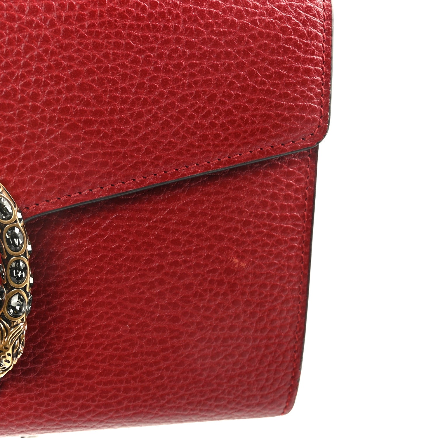 Gucci Calfskin Mini Dionysus Chain Wallet Hibiscus Red 10 of 11