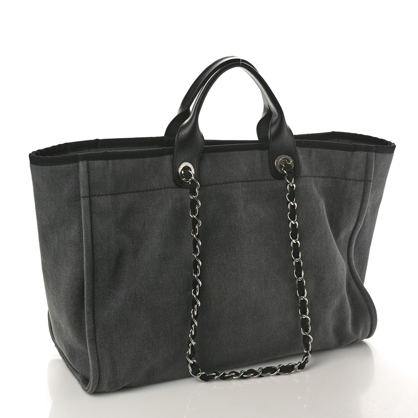 Canvas Sequin Medium Deauville Tote Charcoal