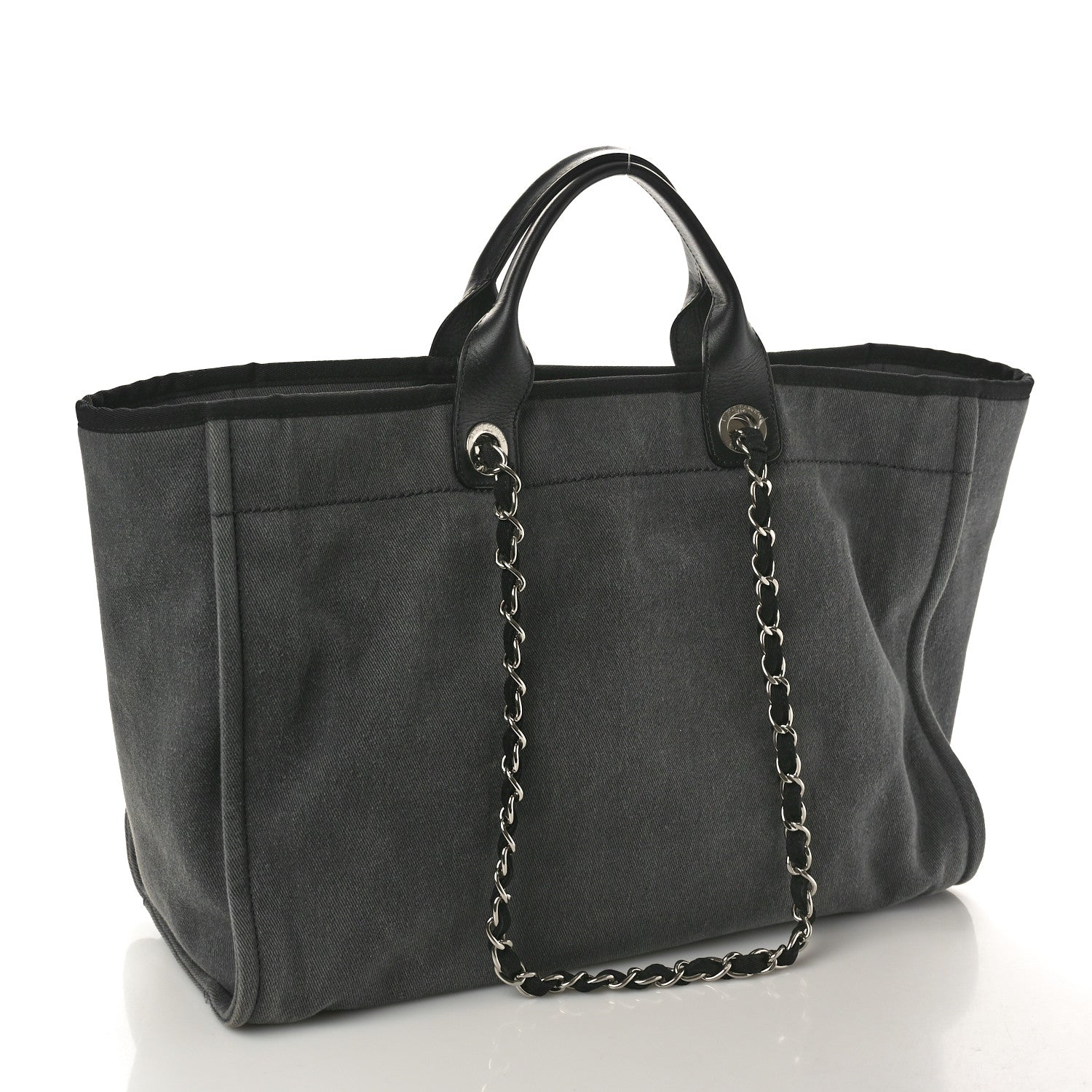 Chanel Canvas Sequin Medium Deauville Tote Charcoal 3 of 10
