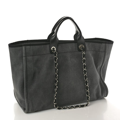 Chanel Canvas Sequin Medium Deauville Tote Charcoal 3 of 10