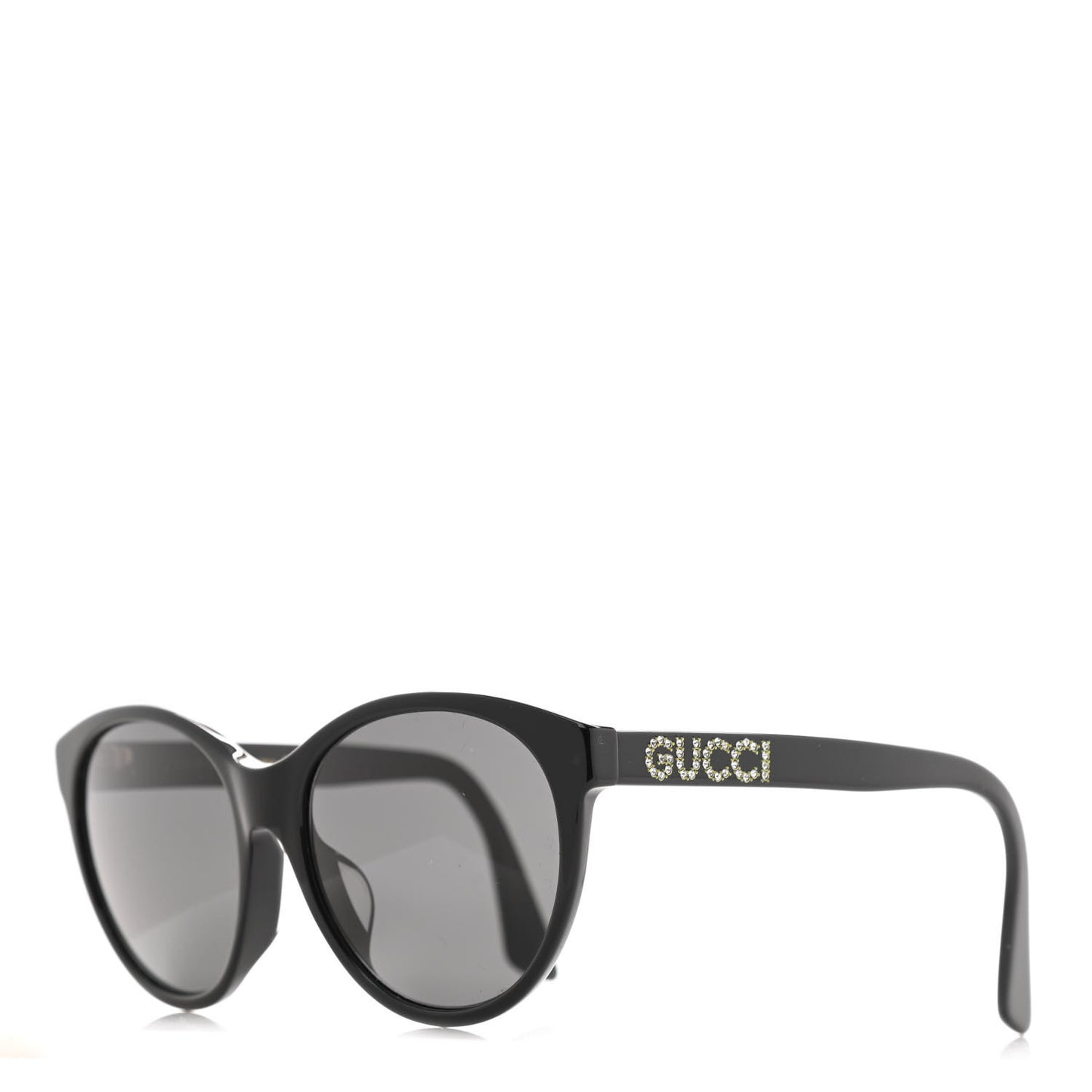Round Frame Crystal Sunglasses GG 0419S Black
