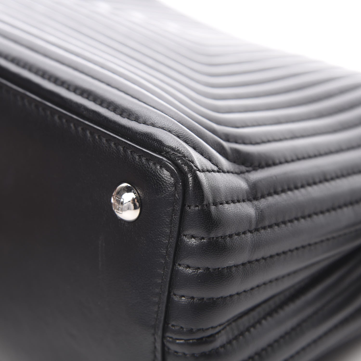 Fendi Shiny Nappa Trapuntata Chain Small DotCom Click Chain Satchel Black 15 of 16