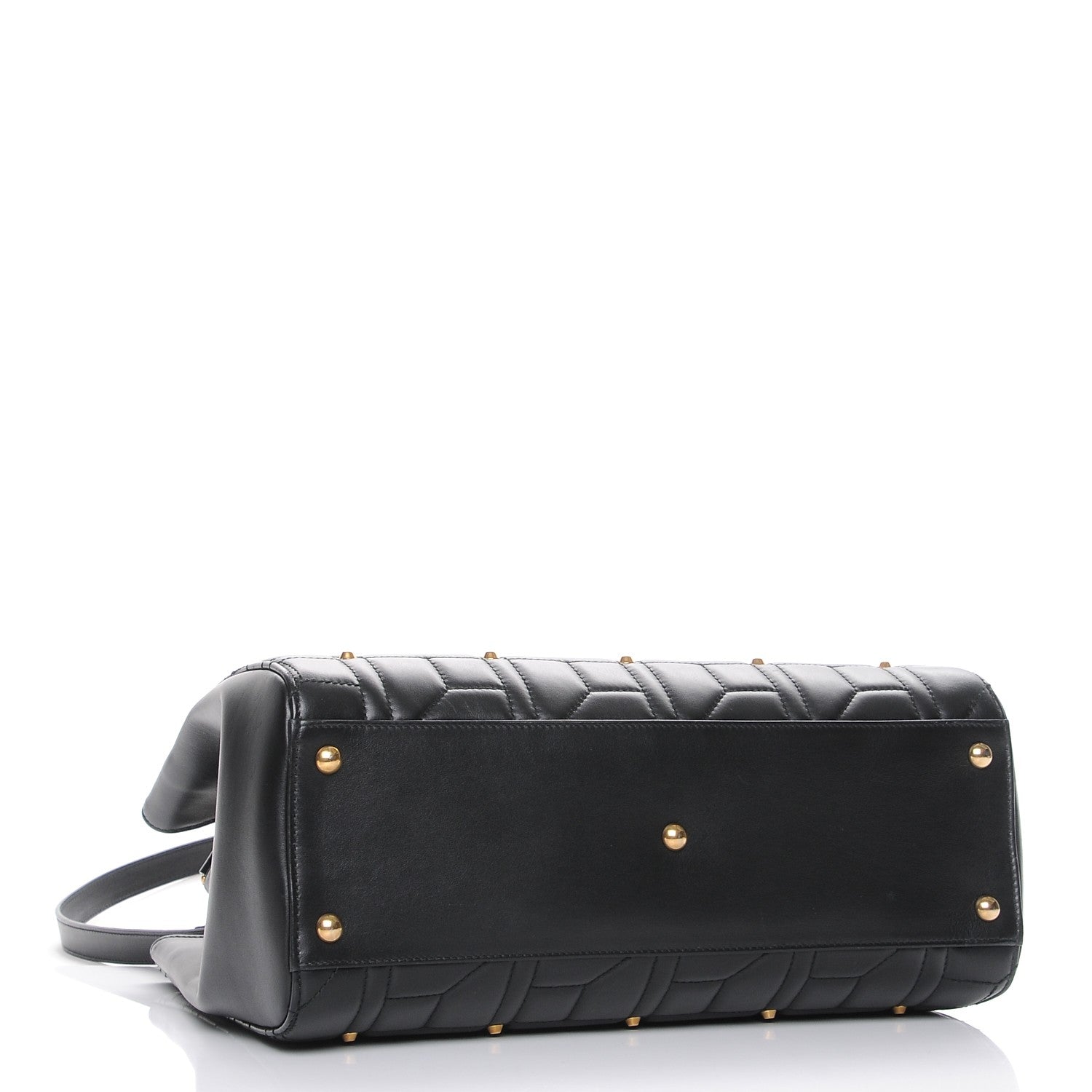 Gucci Calfskin Matelasse Studded Medium GG Marmont Tote Black 5 of 9