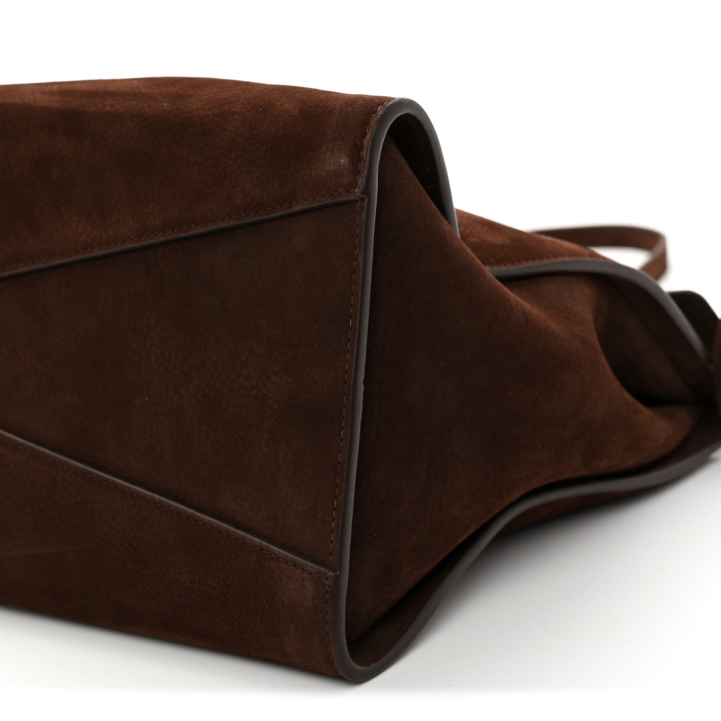 Nubuck Large Le Click East West Bag Brun Fonce