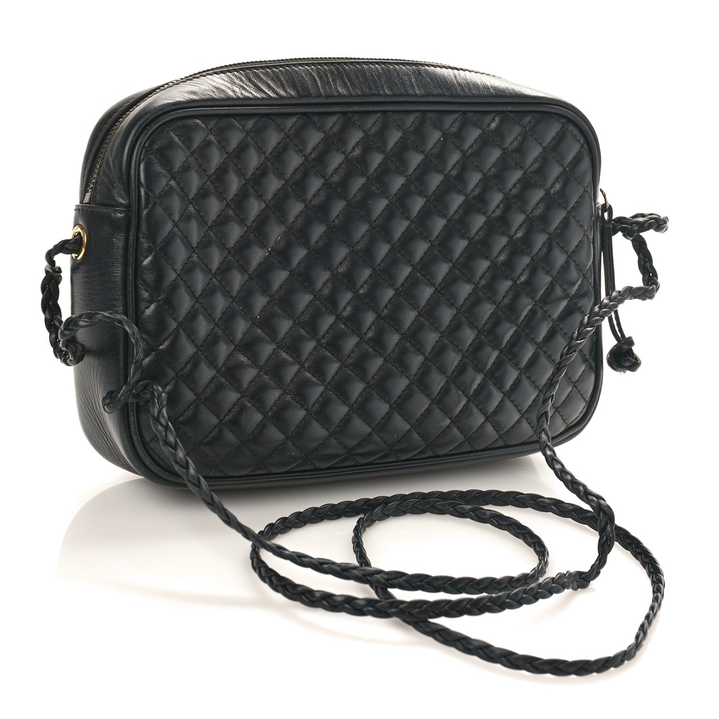 Calfskin Web Trapuntata Small GG Shoulder Bag Black