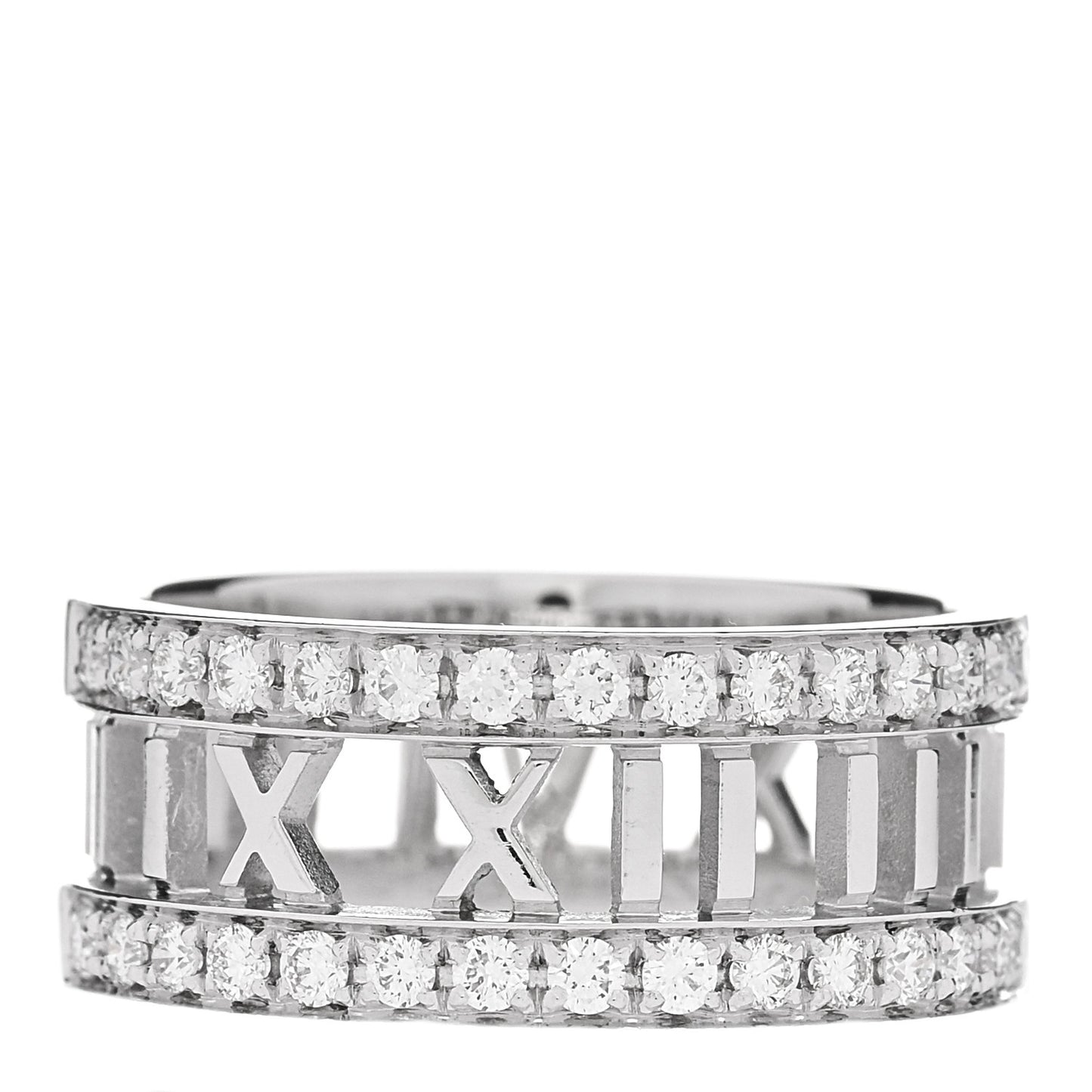 18K White Gold Diamond Wide Atlas Open Ring 60 9