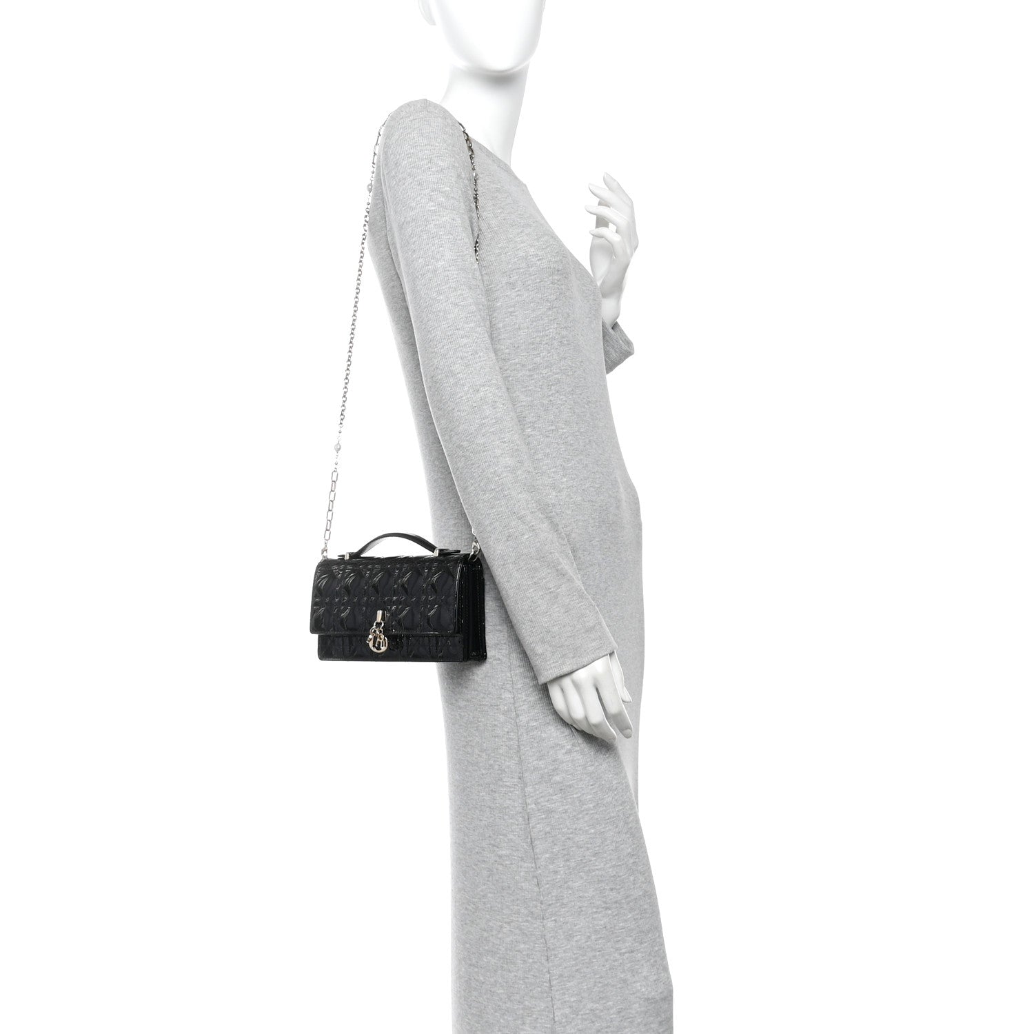 Christian Dior Patent Cannage Mini My Dior Bag Black 2 of 11