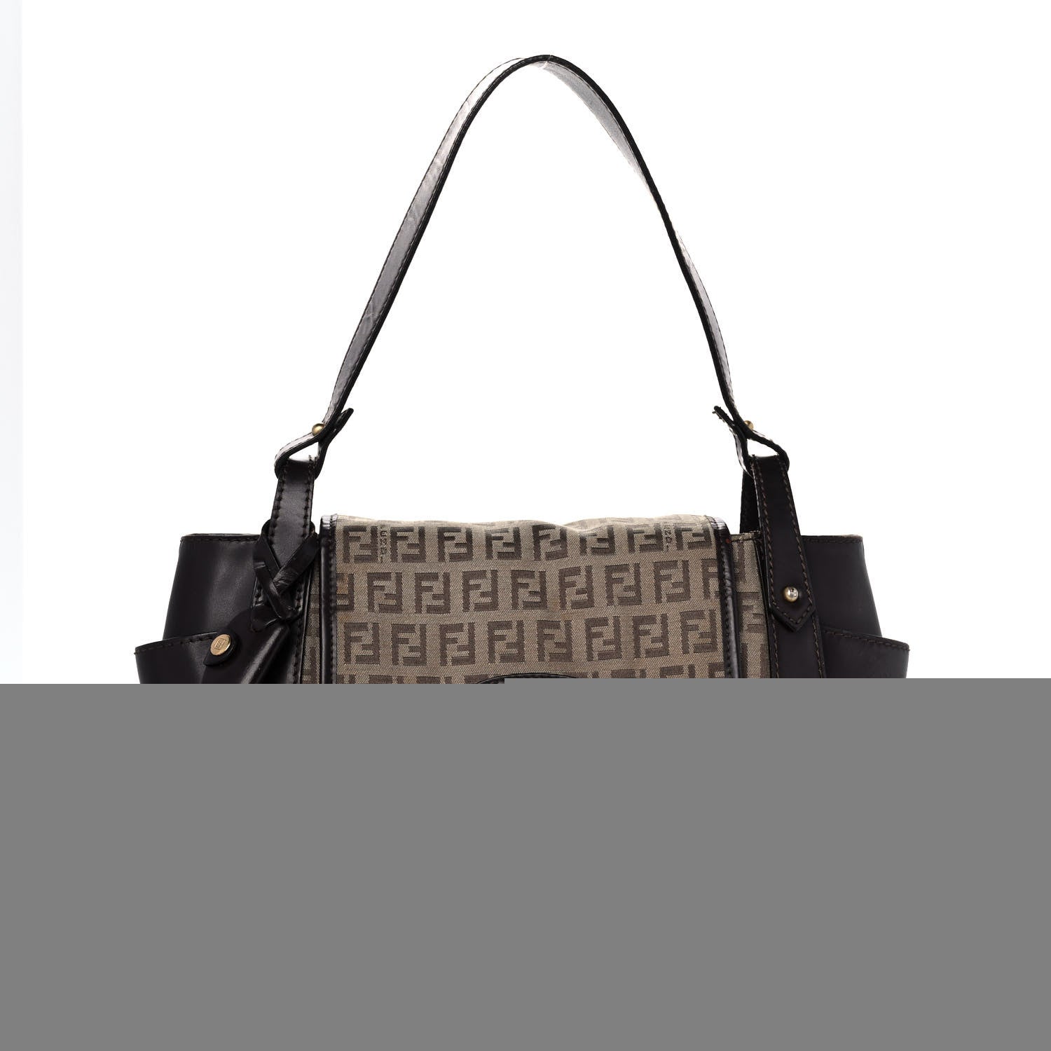 Fendi Zucchino Cuoio Ingrassato Medium Compilation Hobo Panna Salvia Moro 1 of 14