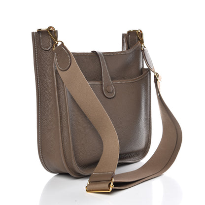 Hermes Taurillon Clemence Evelyne III PM Etoupe 3 of 10