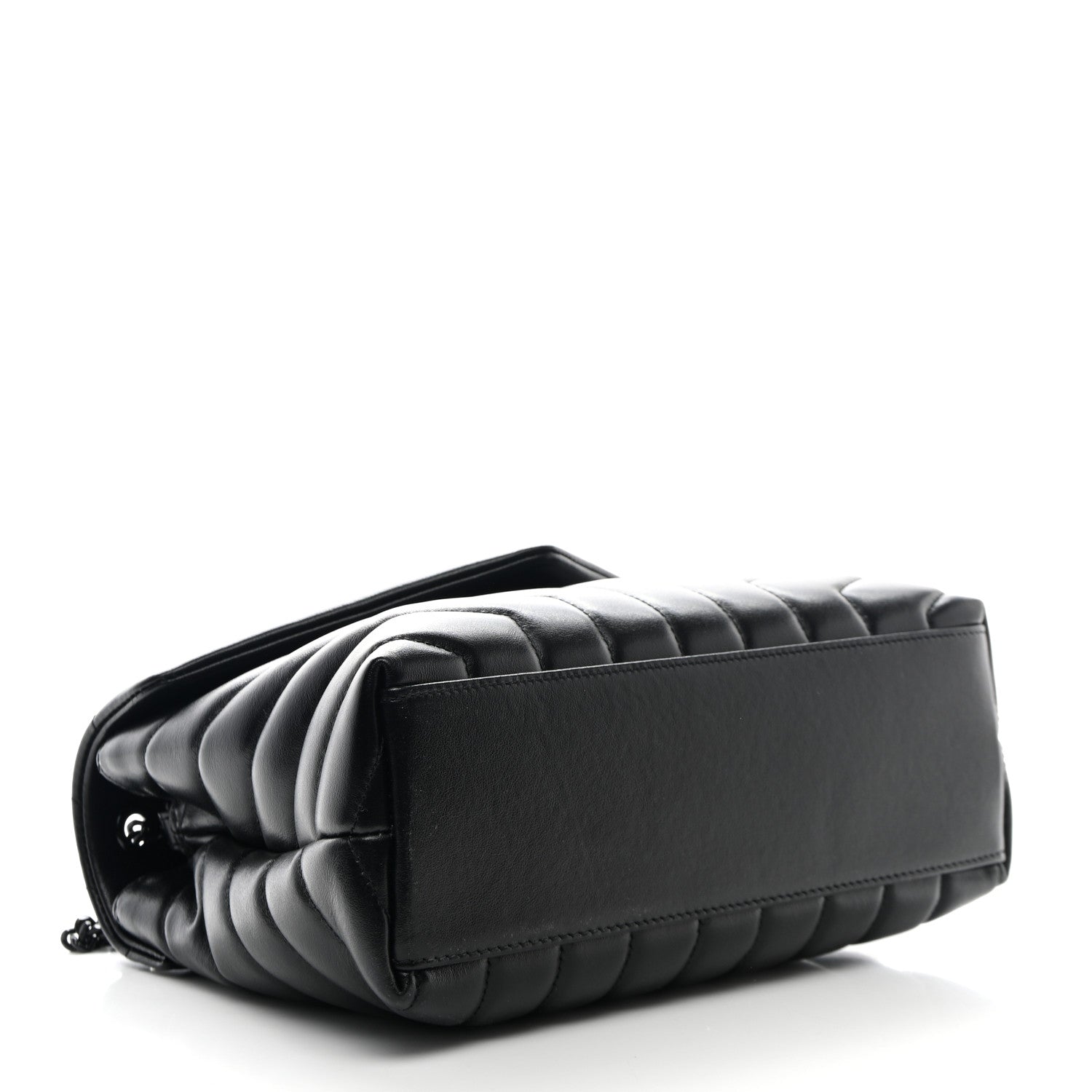 Saint Laurent Calfskin Y Quilted Monogram Monochrome Small Loulou Chain Satchel Black 4 of 11