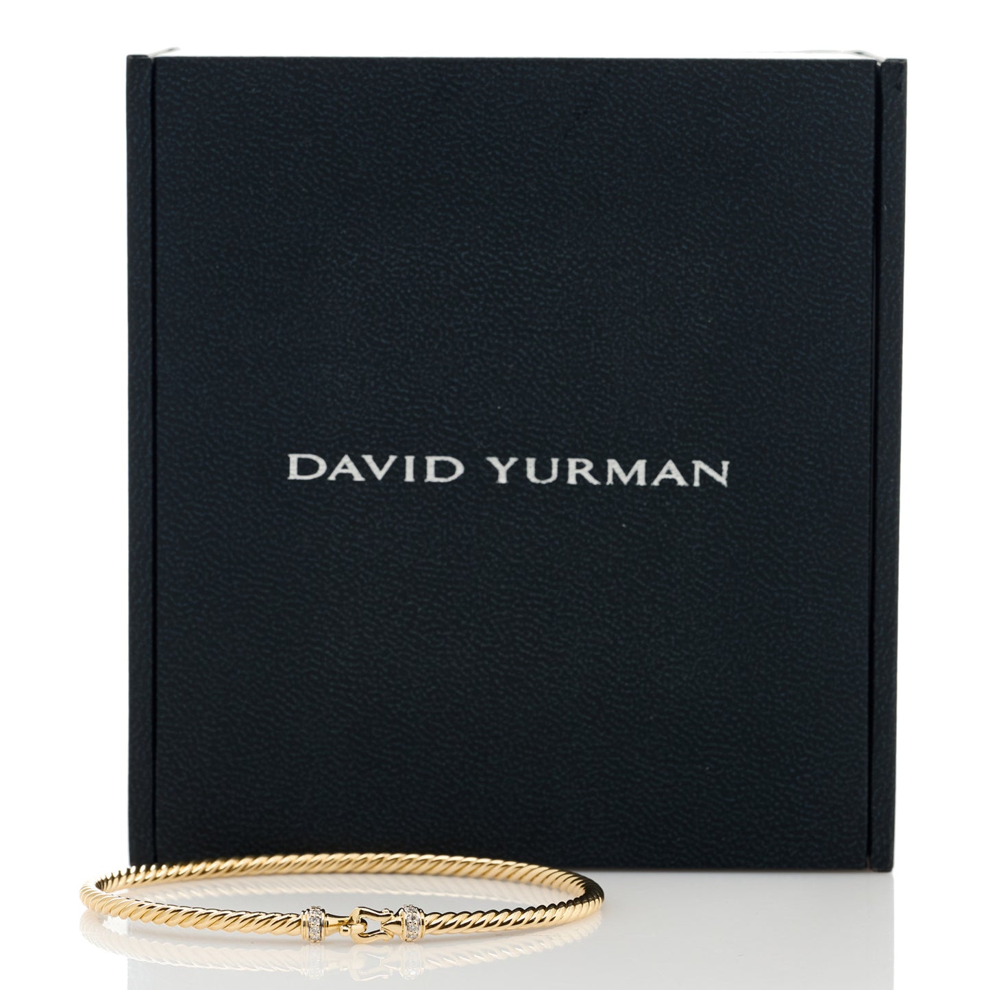 18K Yellow Gold Diamond 2.6mm Cable Collectibles Buckle Bracelet