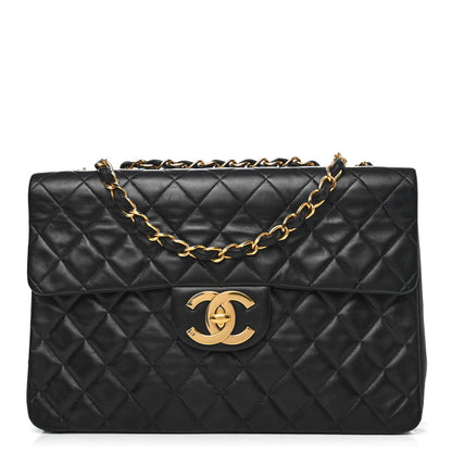 Chanel Lambskin Quilted XL Jumbo Single Flap Black 1 of 4