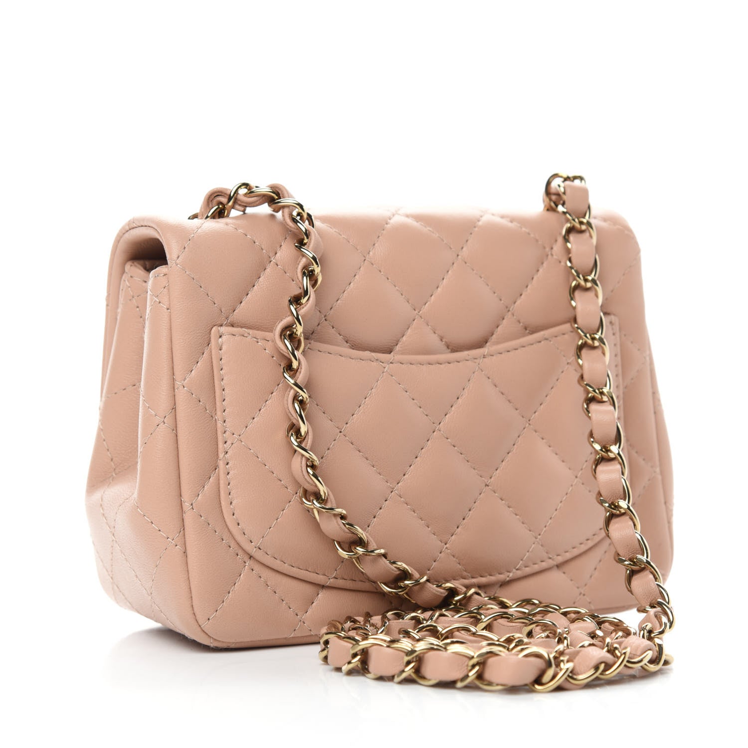 Chanel Lambskin Quilted Mini Square Flap Beige 3 of 11