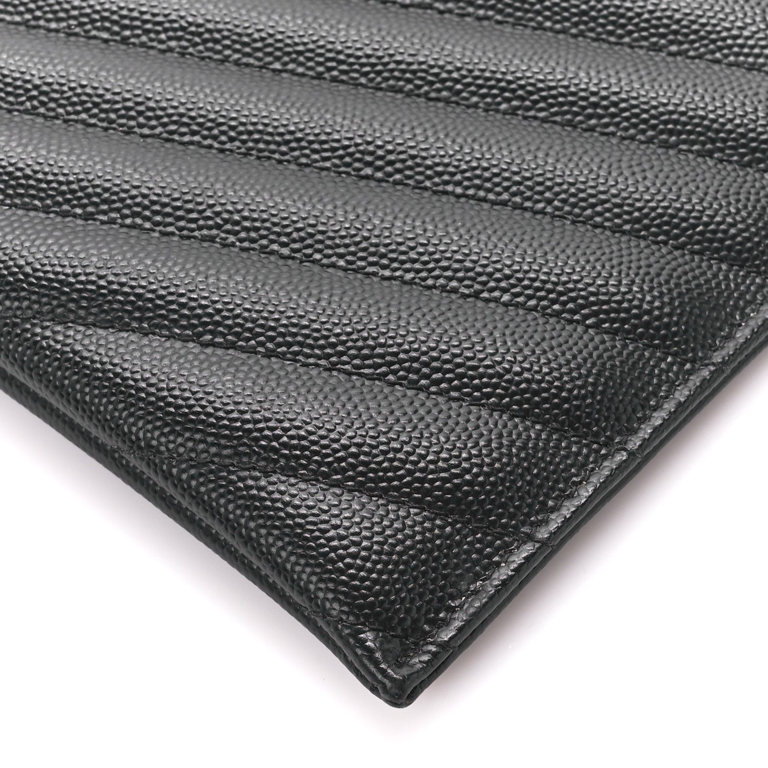 Saint Laurent Grain De Poudre Chevron Monogram Large Bill Pouch Black 10 of 12