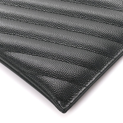 Saint Laurent Grain De Poudre Chevron Monogram Large Bill Pouch Black 10 of 12