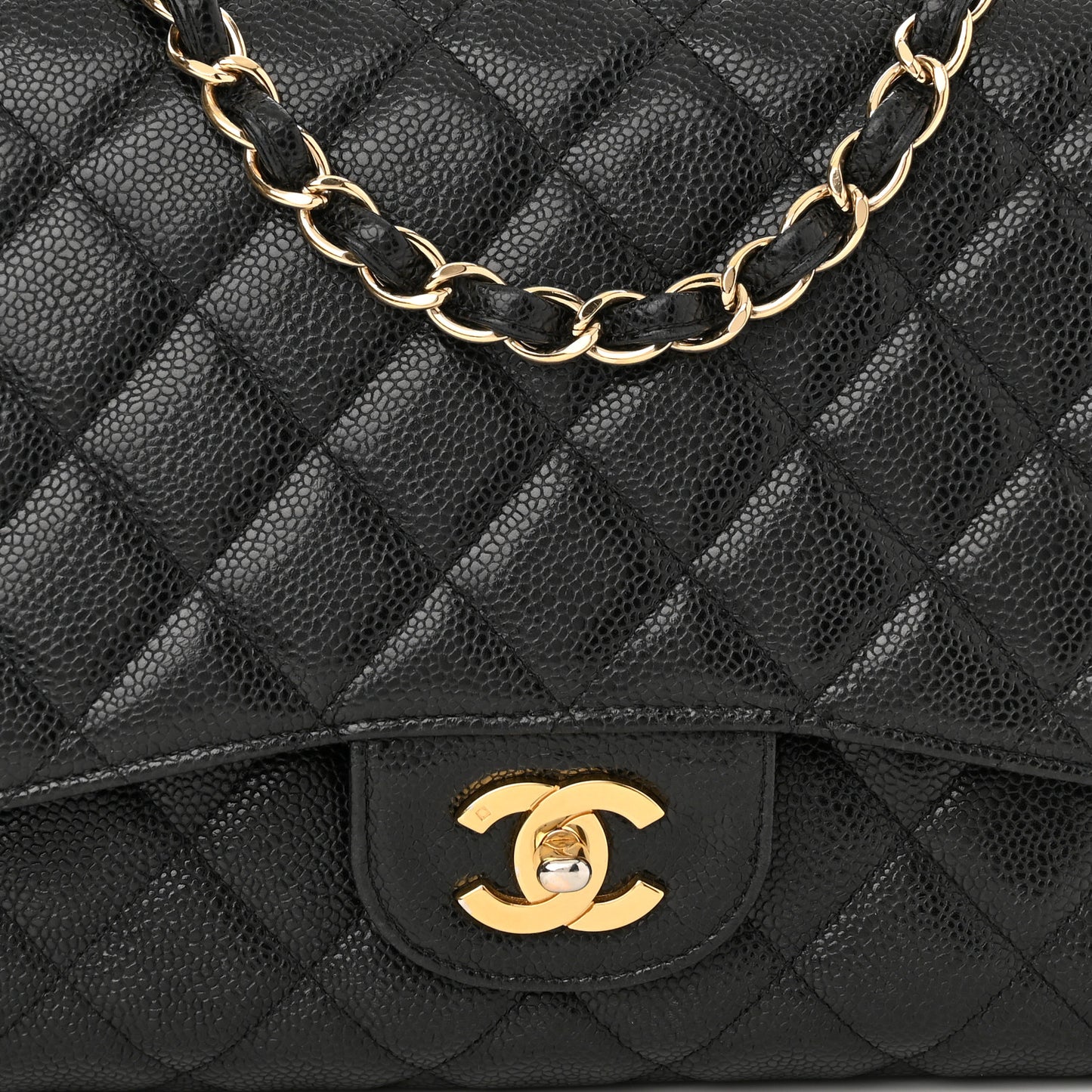 Caviar Quilted Jumbo Single Flap Black