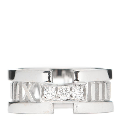 Tiffany 18K White Gold Diamond Open Atlas Ring 56 7.5 1 of 5