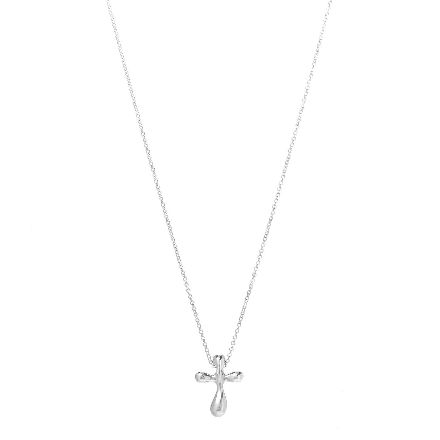 Sterling Silver 16mm Elsa Peretti Cross Pendant Necklace