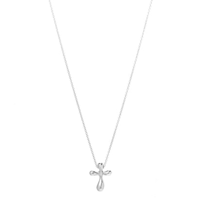 Tiffany Sterling Silver 16mm Elsa Peretti Cross Pendant Necklace 1 of 7
