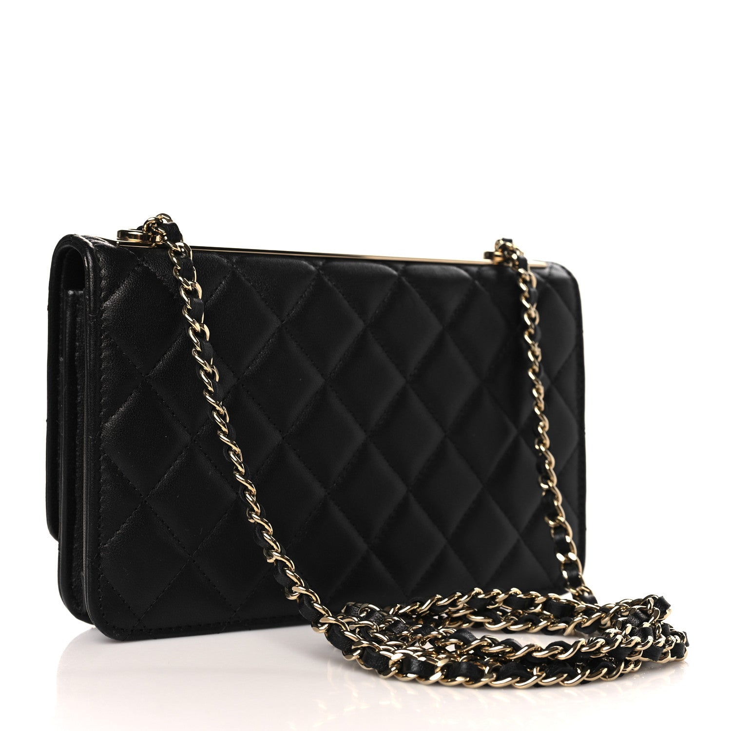 Chanel Lambskin Quilted Trendy CC Wallet On Chain WOC Black 3 of 11