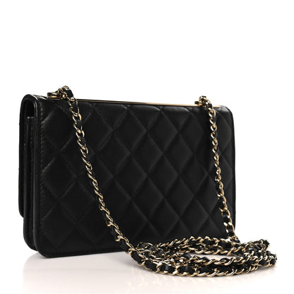 Chanel Lambskin Quilted Trendy CC Wallet On Chain WOC Black 3 of 11