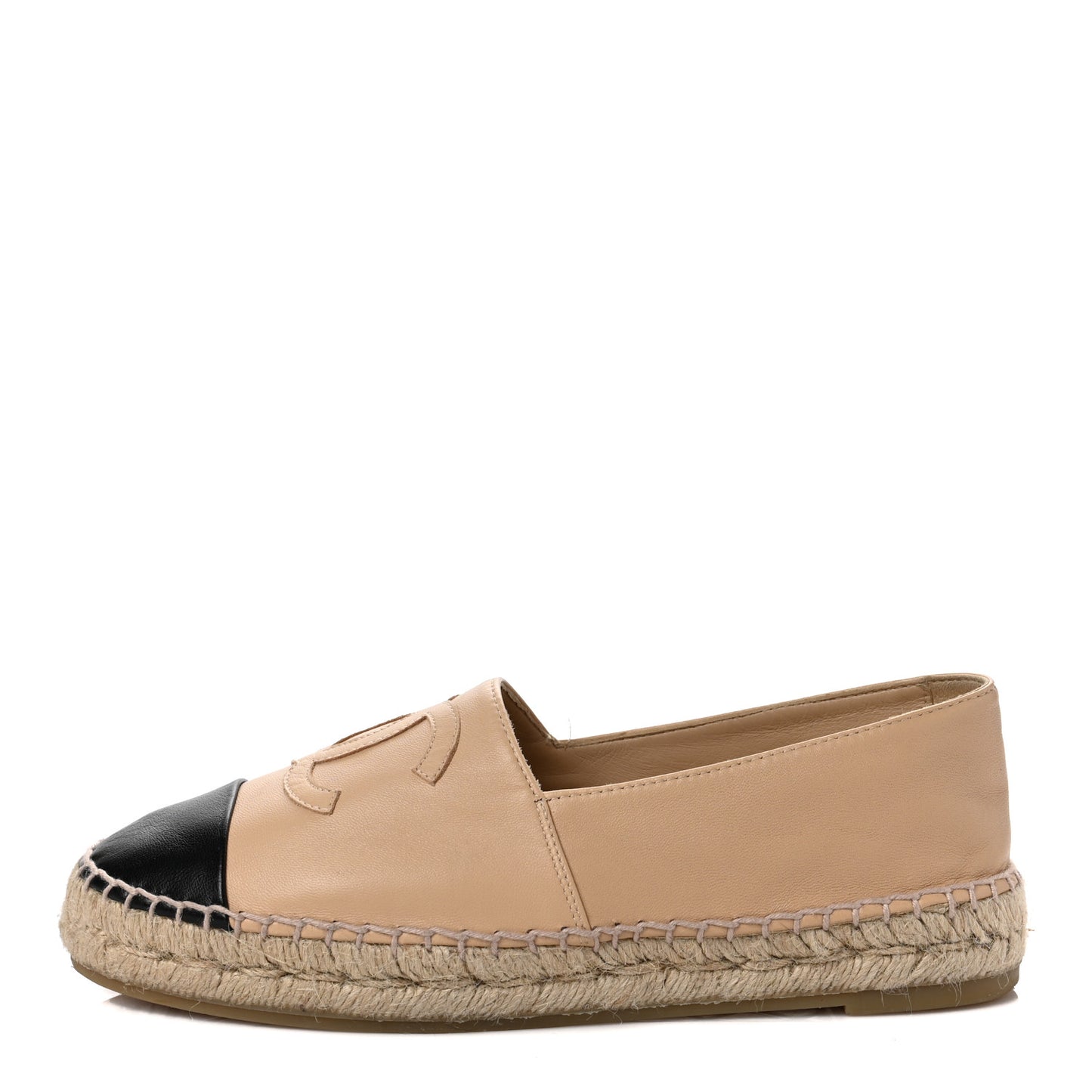 Lambskin CC Espadrilles 37 Beige Black