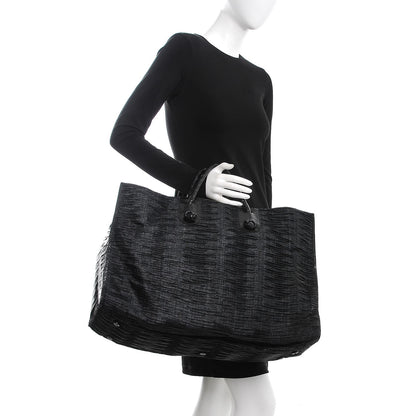 Nancy Gonzalez Straw Crocodile Shopping Tote Black 2 of 14