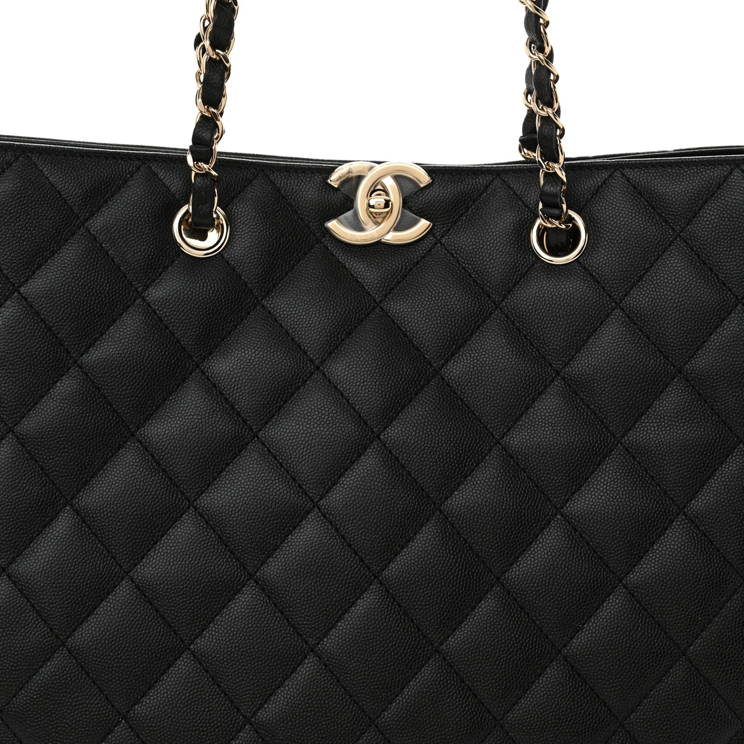Chanel Caviar Quilted Small Shopping Tote Black 8 of 11